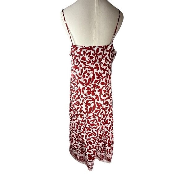 Hart of Dixie Style Red‎ White Print Sundress Women's 12 Cotton Midi Cottagecore - Picture 6 of 16